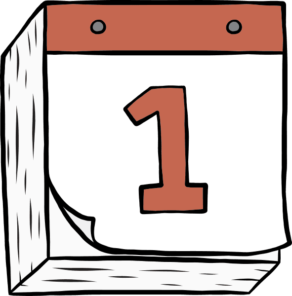 red calendar with first day