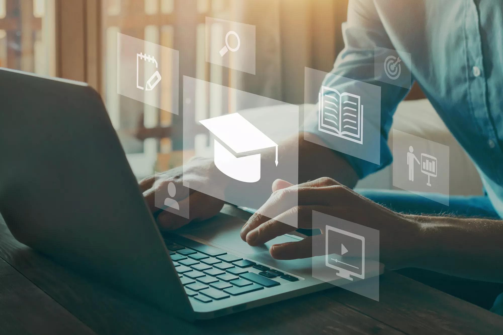 online degree, e-learning education concept, learning online with university diploma, internet education